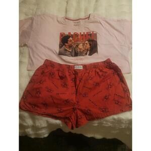 'FRIENDS' Themed Short PJ set With Oversized Crop Top. Size US  14-16, Primark